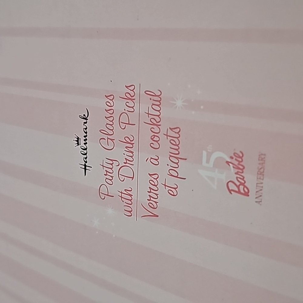 Hallmark Barbie 45TH Anniversary NWT Party Glasses Atomic - Picture 3 of 5